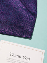 Purple Tonal Paisley Woven Cravat & Pocket Square Set - TOSSIDO