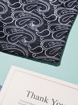Black & White Paisley Woven Cravat & Pocket Square Set - TOSSIDO
