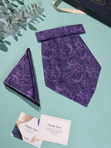Lavender Paisley Woven Cravat & Pocket Square Set - TOSSIDO