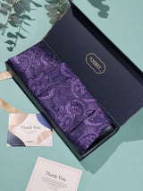 Lavender Paisley Woven Cravat & Pocket Square Set - TOSSIDO