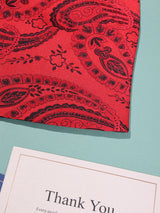 Red & Black Paisley Woven Cravat & Pocket Square Set - TOSSIDO