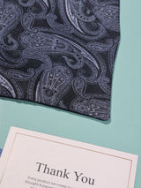 Charcoal Paisley Woven Cravat & Pocket Square Set - TOSSIDO