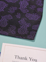 Black & Purple Paisley Woven Cravat & Pocket Square Set - TOSSIDO
