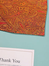 Orange Paisley Woven Cravat & Pocket Square Set - TOSSIDO