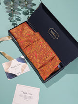Orange Paisley Woven Cravat & Pocket Square Set - TOSSIDO