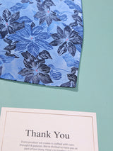 Light Blue Floral Woven Cravat & Pocket Square Set - TOSSIDO