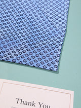 Light Blue Geometric Woven Cravat & Pocket Square Set - TOSSIDO