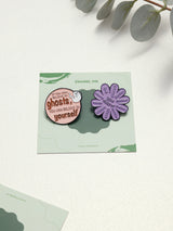 Believe in Ghosts & You Deserve Flower Enamel Pin Set of 2