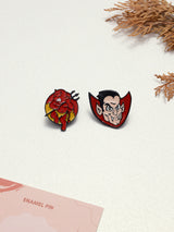 Little Devil & Vampire Enamel Pin Set of 2