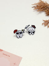 Graduate Tooth & Party Tooth Enamel Pin Set of 2