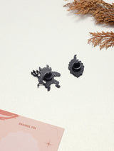 Red Devil & Flaming Skull Enamel Pin Set of 2