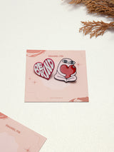 Be Kind Heart & Heart Hug Enamel Pin Set of 2