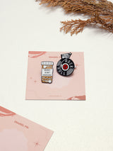 Music Is My Medicine & Rock and Roll Enamel Pin Set of 2