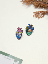 Wave Heart & Sunflower Artist Heart Enamel Pin Set of 2