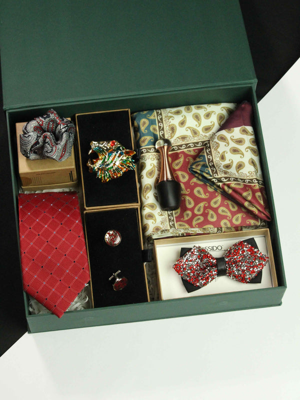 "Silk Euphoria: Blissful Men's Silk Accessories Gift-Set"