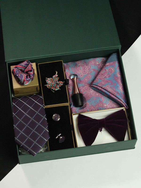 "Silk Enigma: Trendy Men's Silk Accessories Gift-Box Curation"