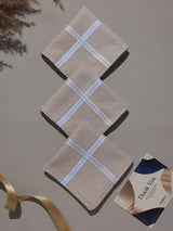 Peach Pastel Border Stripe Cotton Handkerchief Set