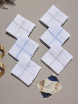 White Pinline Border Cotton Handkerchief Set