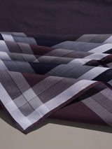 Maroon & Grey Border Check Cotton Handkerchief Set