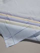 Pastel Blue & Beige Border Line Cotton Handkerchief Set