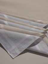 Pastel Grey & Beige Border Cotton Handkerchief Set