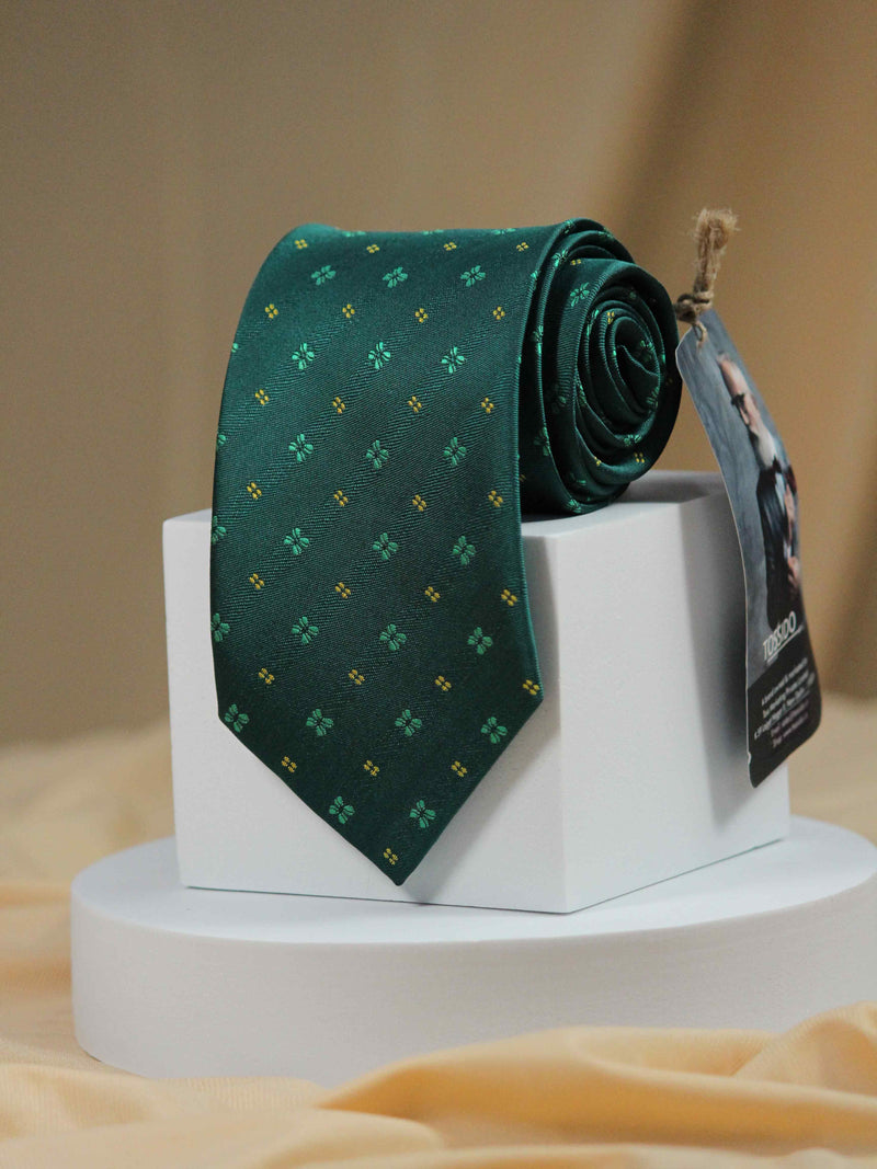 Green Floral Formal Necktie