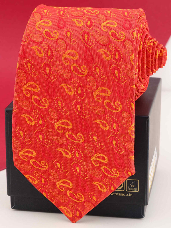 Orange Paisley Necktie