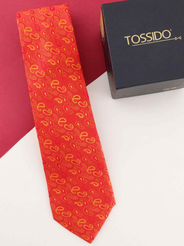 Orange Paisley Necktie