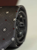 Grey Geometric Printed Skinny Necktie
