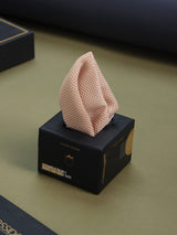 Beige Solid Knitted Pocket Square