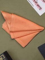 Peach Solid Knitted Pocket Square