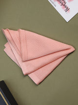 Peach Solid Knitted Pocket Square