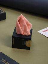 Peach Solid Knitted Pocket Square