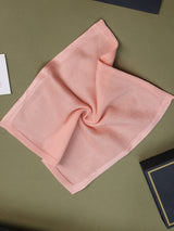 Peach Solid Knitted Pocket Square