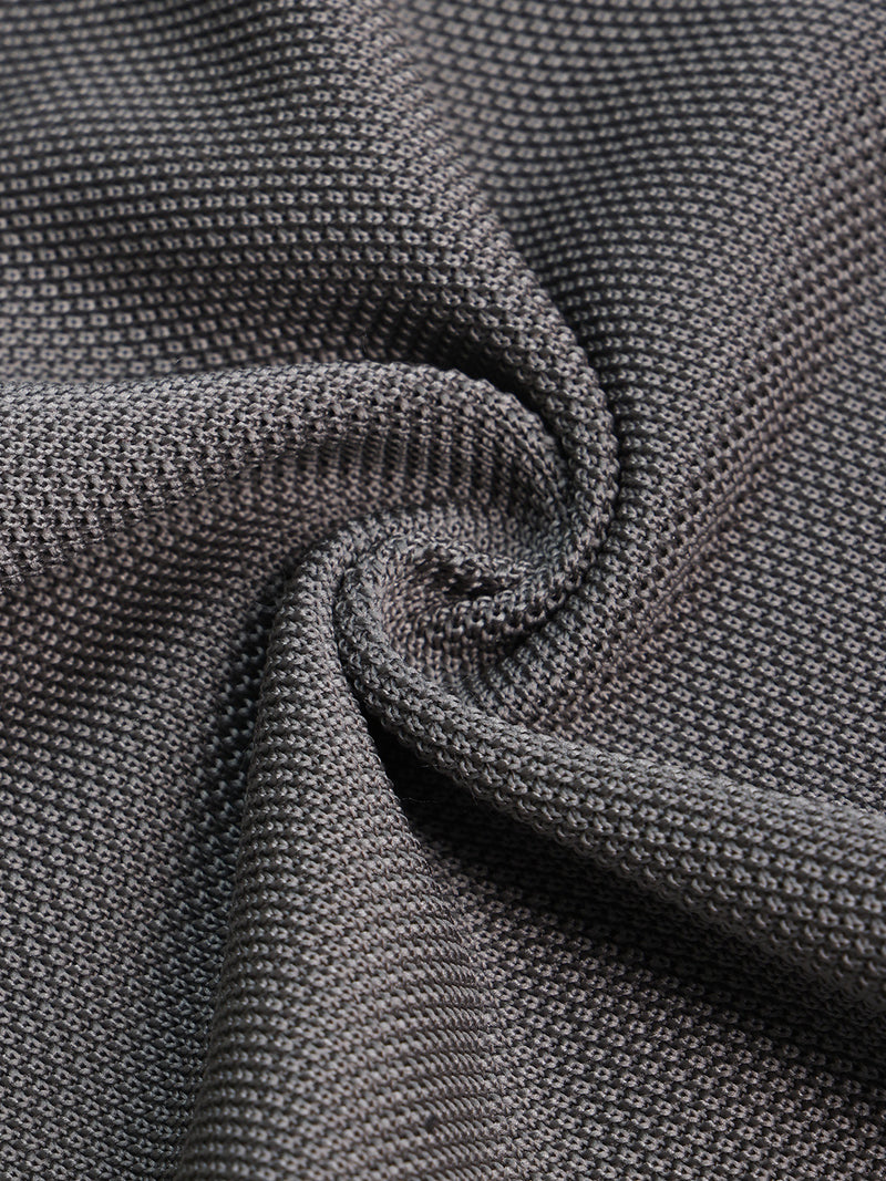 Grey Solid Knitted Pocket Square