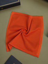 Orange Solid Knitted Pocket Square