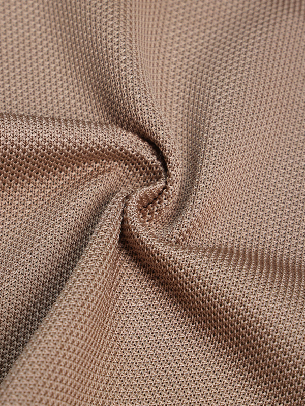 Beige Solid Knitted Pocket Square