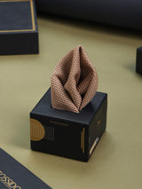 Beige Solid Knitted Pocket Square