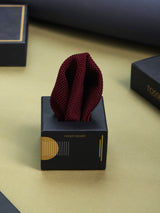 Maroon Solid Knitted Pocket Square