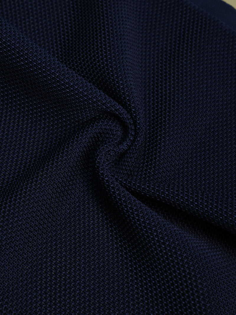 Blue Solid Knitted Pocket Square