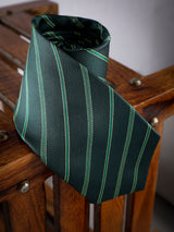 Green Stripe Woven Long Necktie