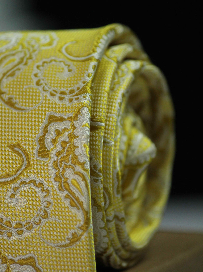 Yellow Paisley Woven Necktie