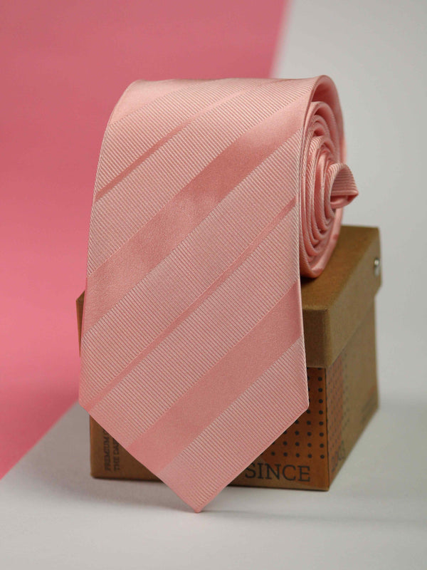 Peach Stripe Woven Necktie