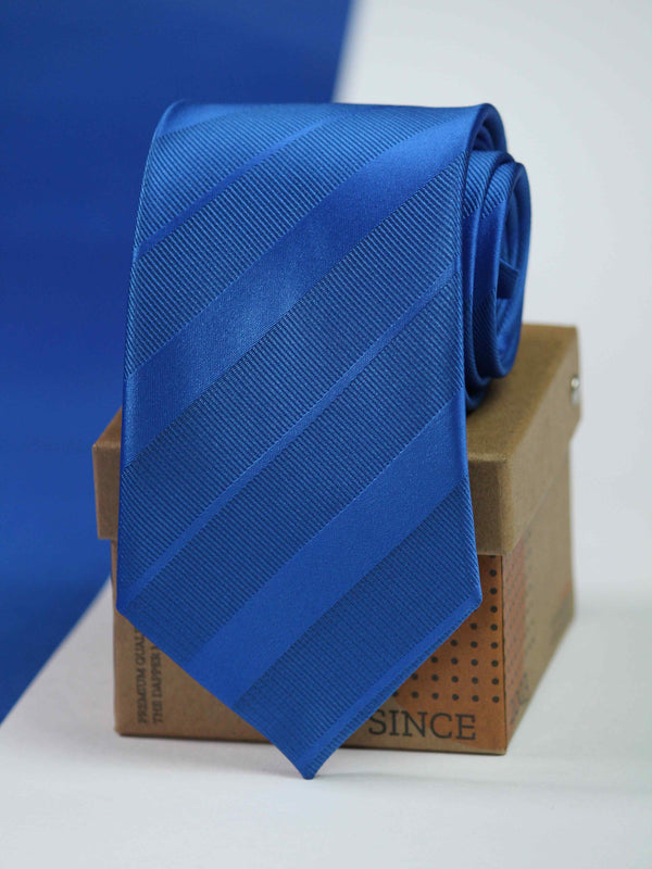 Royal Blue Stripe Woven Necktie