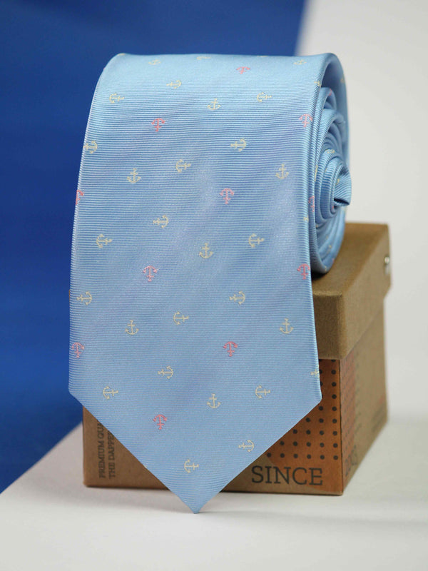 Blue Anchor Woven Necktie