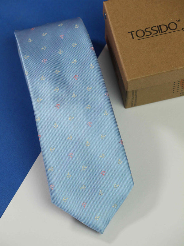 Blue Anchor Woven Necktie