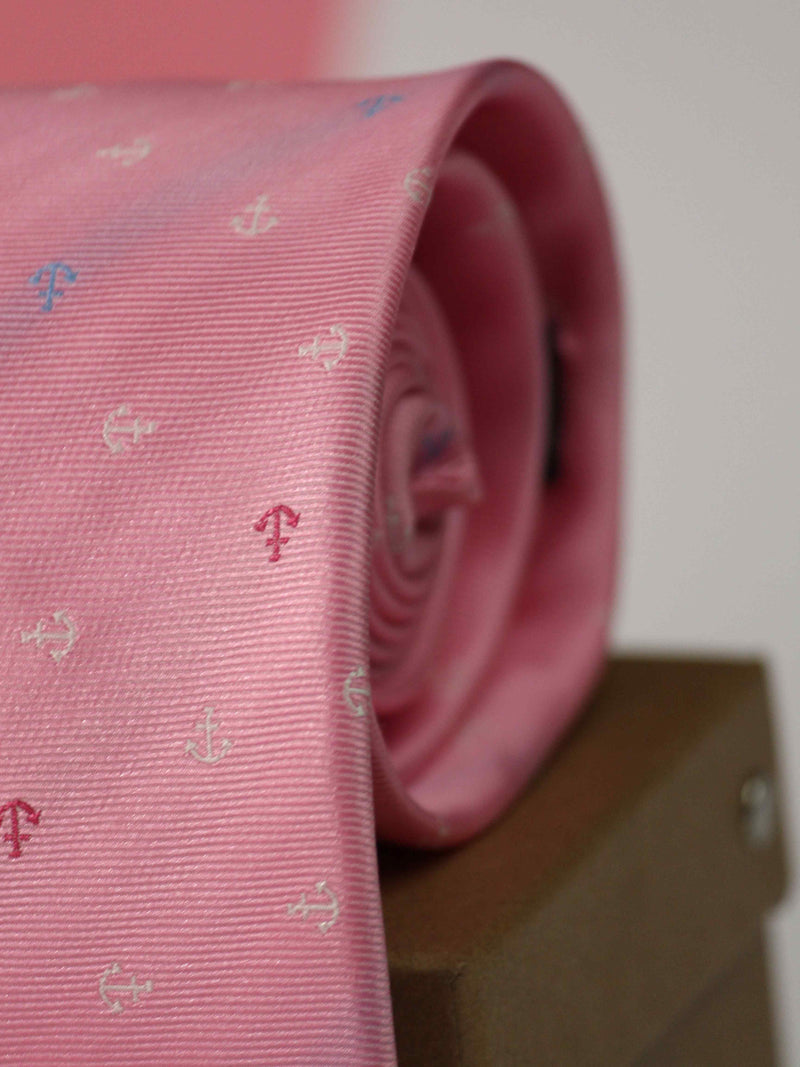 Pink Anchor Woven Necktie