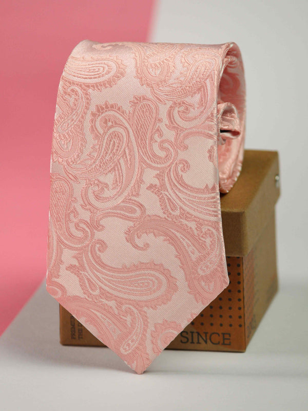 Peach Paisley Woven Necktie