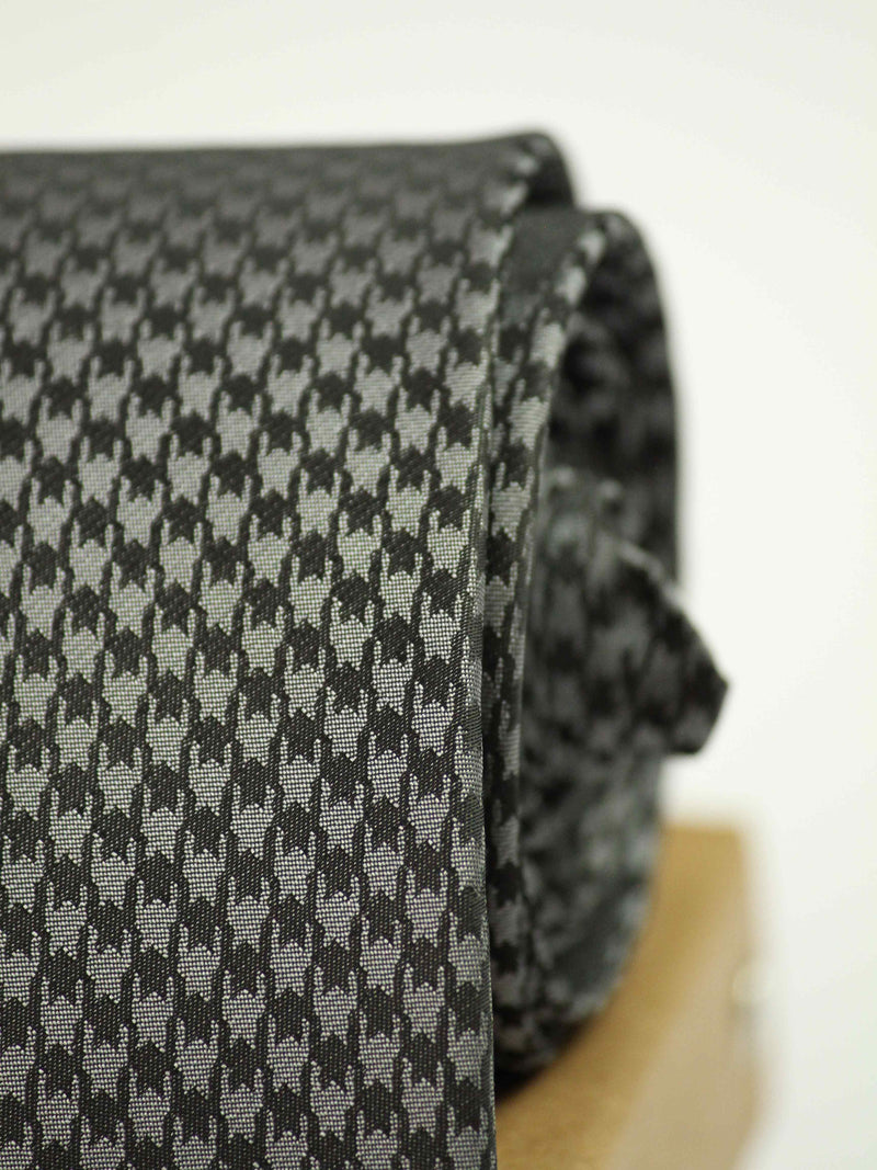 Grey Geometric Woven Necktie