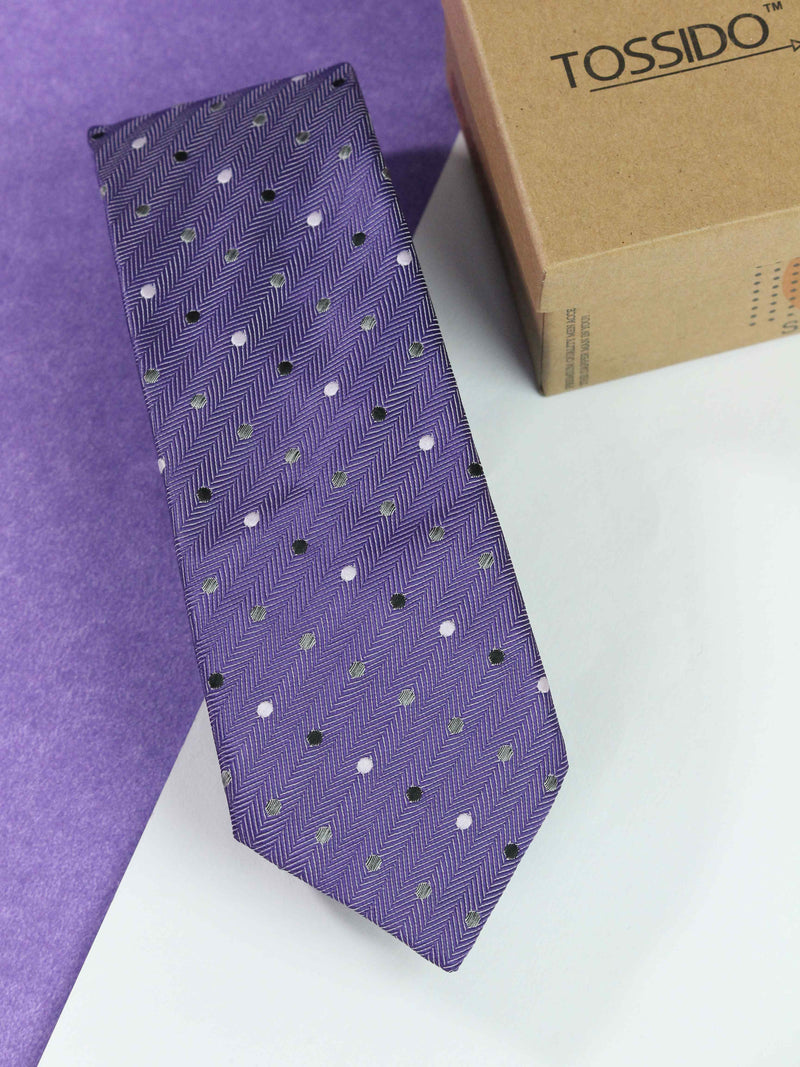 Purple Dots Woven Necktie